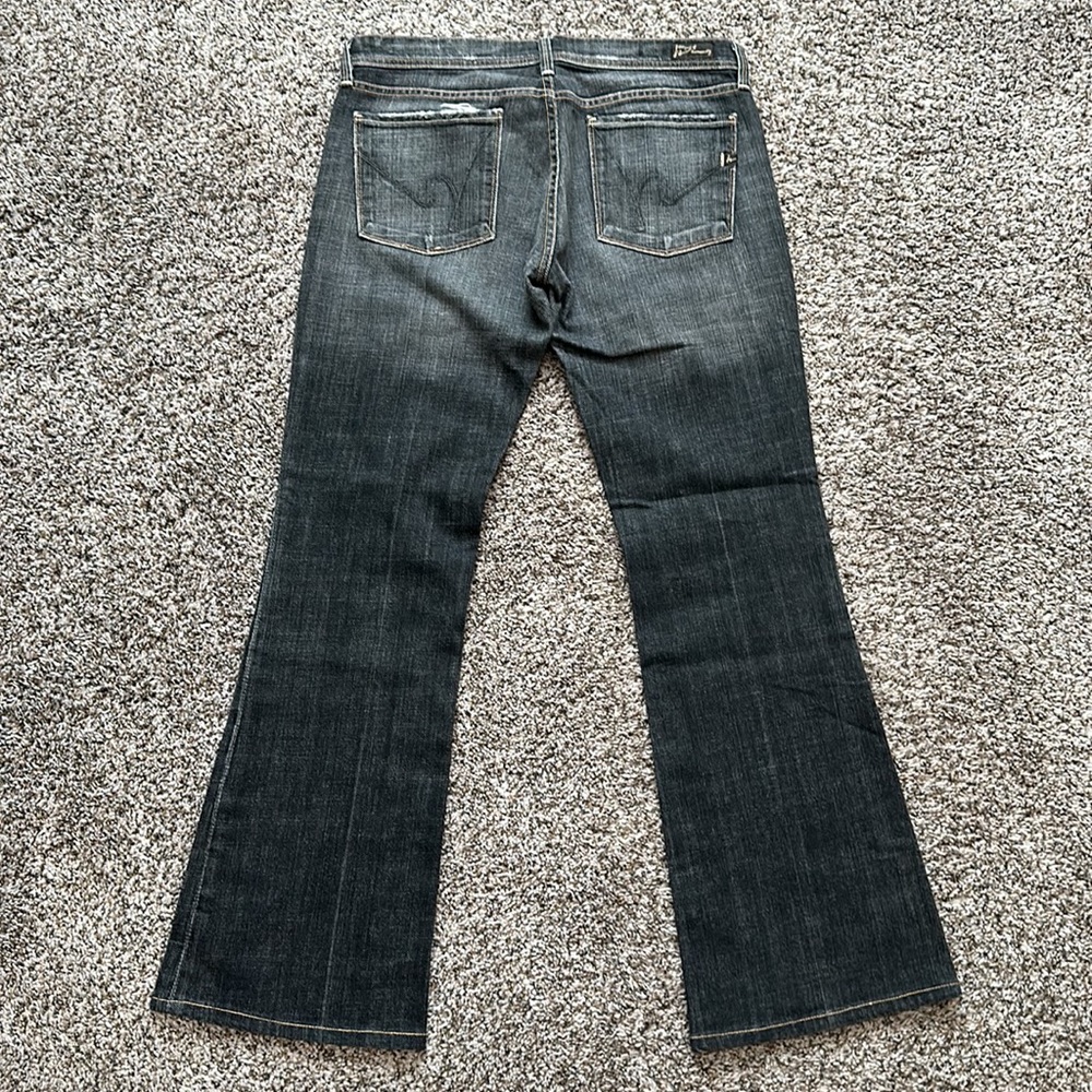 BNWOT Citizens of Humanity Ingrid Low Waist Flare Jeans 32 Black Pacific